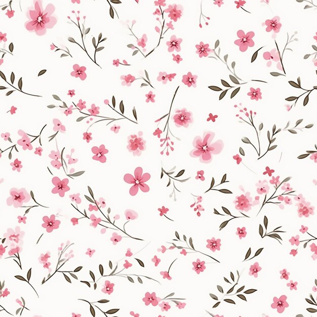 白い背景にあるピンクの花のパターンのクローズアップ