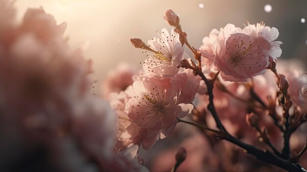 A close up of a pink flower with the word cherry on it