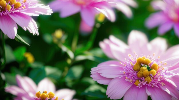 A close up of pink flowers with the word love on it