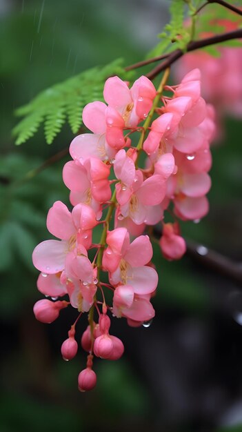 Photo a close up of pink flowers