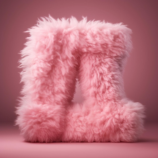 A close up of a pink fuzzy boot with a pink background generative ai