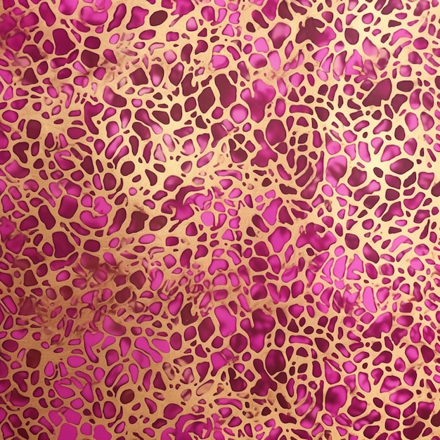 A close up of a pink and gold background with a pattern generative ai