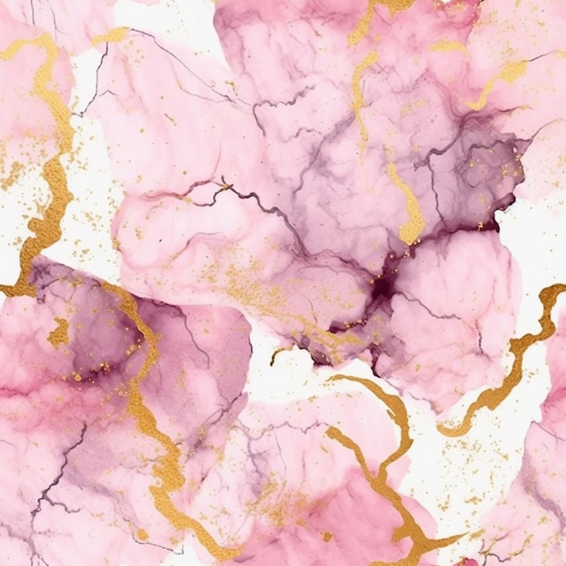 Photo a close up of a pink and gold marble background generative ai
