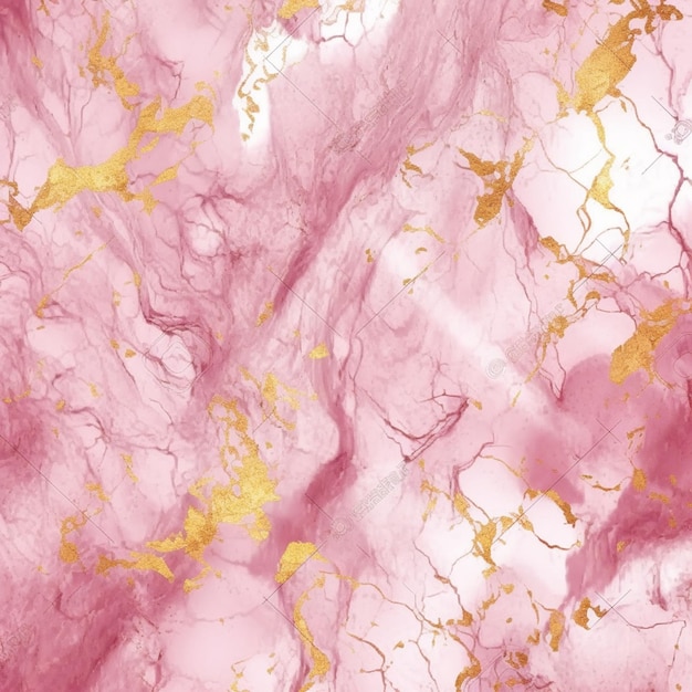 A close up of a pink and gold marble background with gold foil generative ai