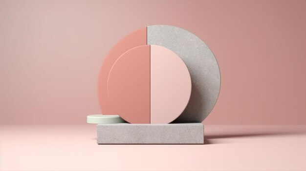 a close up of a pink and grey object on a pink surface generative ai