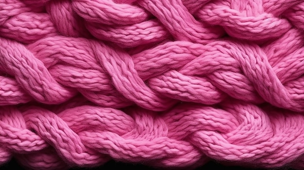 A close up of a pink knitted scarf.