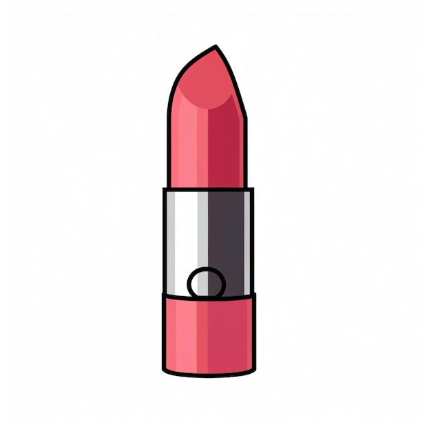 a close up of a pink lipstick with a black rim generative ai