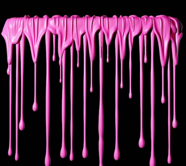 A close up of a pink liquid dripping down a black surface generative ai