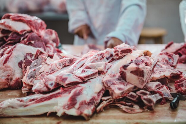 Foto prossimo piano della carne rosa