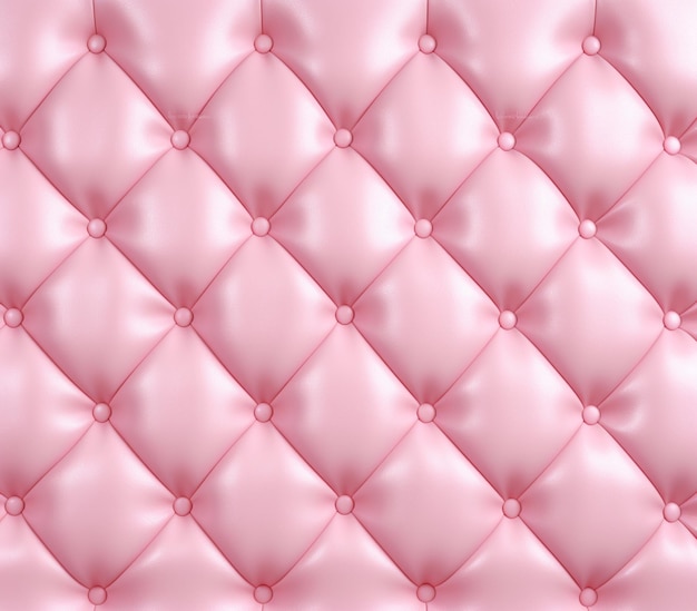 A close up of a pink quilted leather background with buttons generative ai
