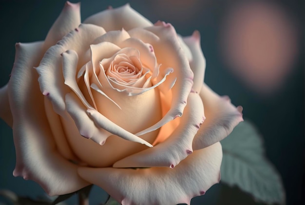 Close up of pink rose pink rose blossom fresh beautiful rose generative ai