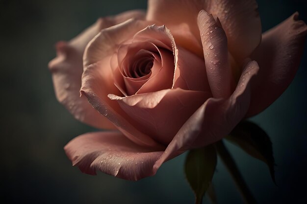 a close up of a pink rose with the word i love on it