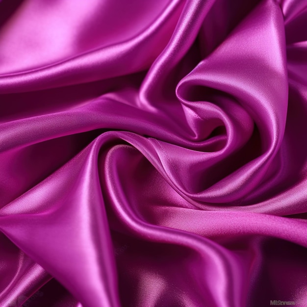 A close up of a pink satin fabric with the word love on it.