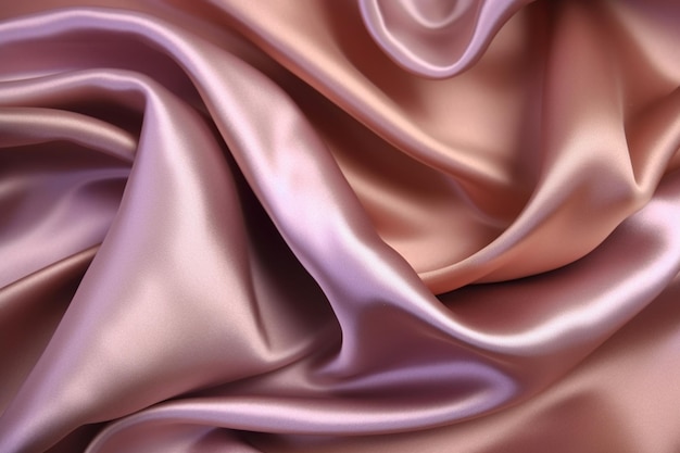 A close up of a pink silk fabric with a very large amount of folds generative ai