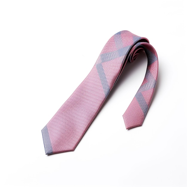 A close up of a pink tie with a blue and gray design generative ai