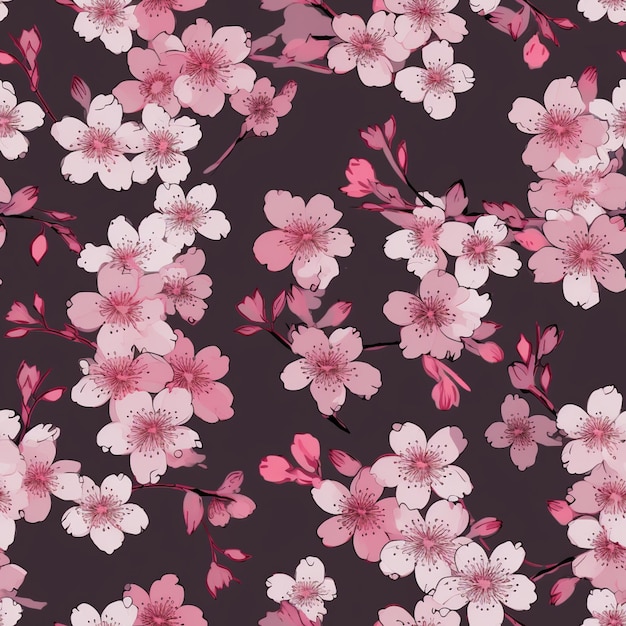 A close up of a pink and white flower on a black background generative ai