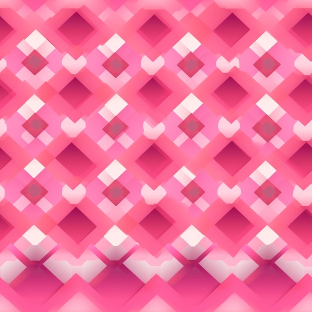 A close up of a pink and white geometric pattern with squares generative ai