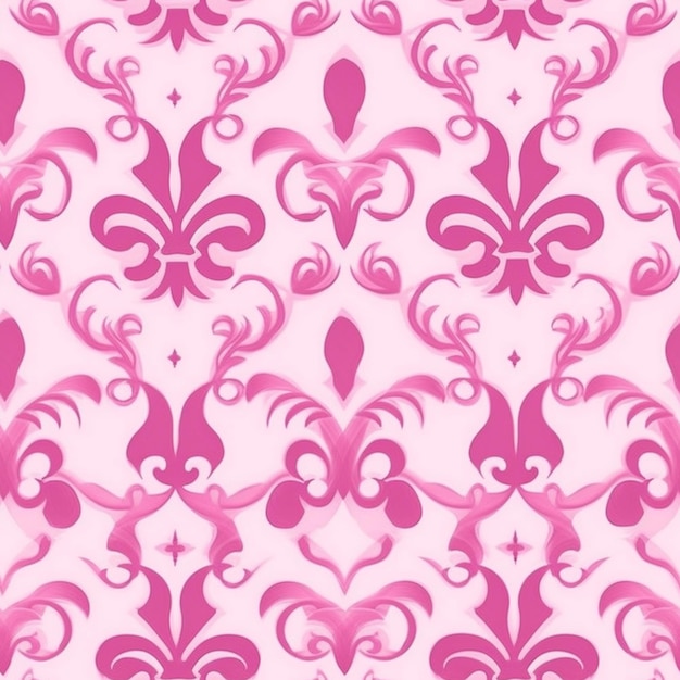 Photo a close up of a pink and white pattern with fleurons generative ai