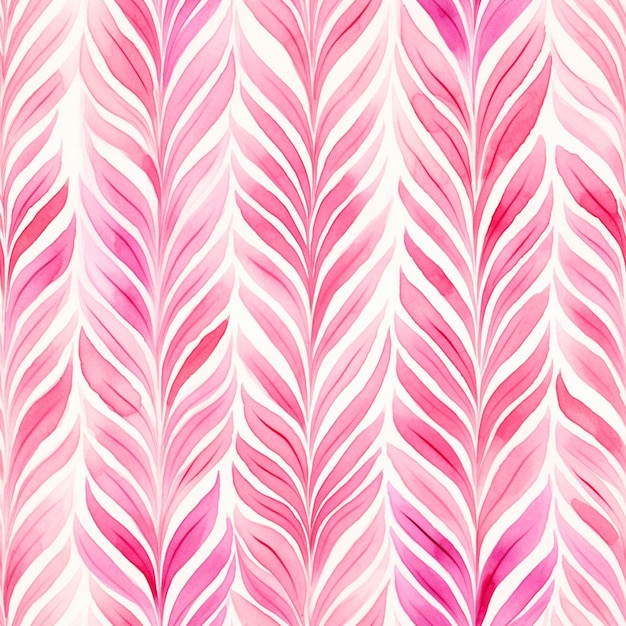 Photo a close up of a pink and white pattern with leaves generative ai