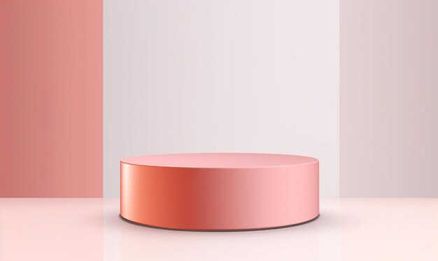 A close up of a pink and white pedestal with a pink and white background generative ai