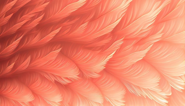 A close up of a pink and yellow feather generative AI