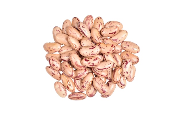 close up of pinto beans isolated on white background