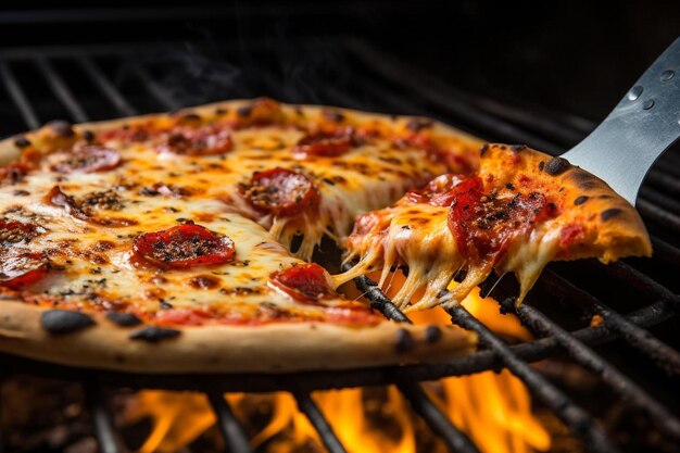 A close up of a pizza peel resting against the oven