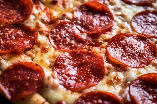 Close Up of Pizza Pepperoni