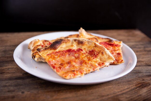 Close-up of pizza on table