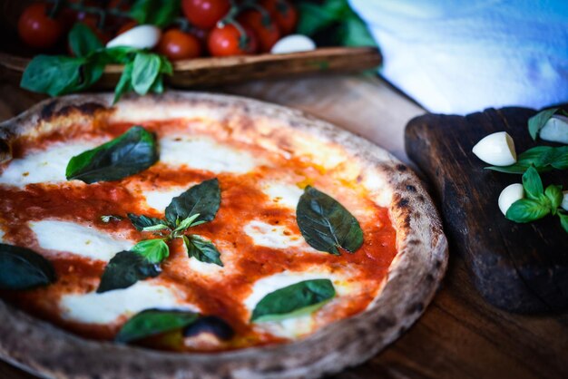 Close-up of pizza on table