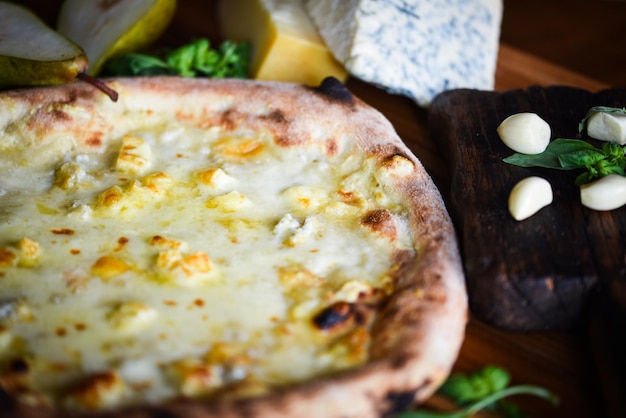 close-up of pizza on table
