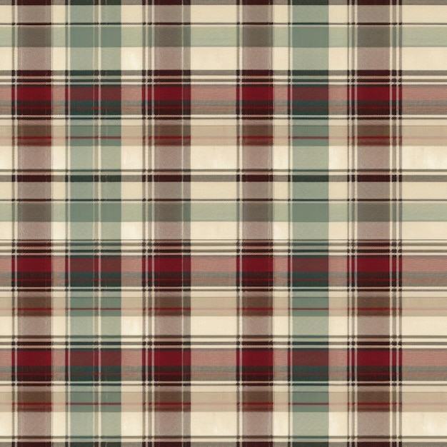 a close up of a plaid fabric with a red and green pattern generative ai