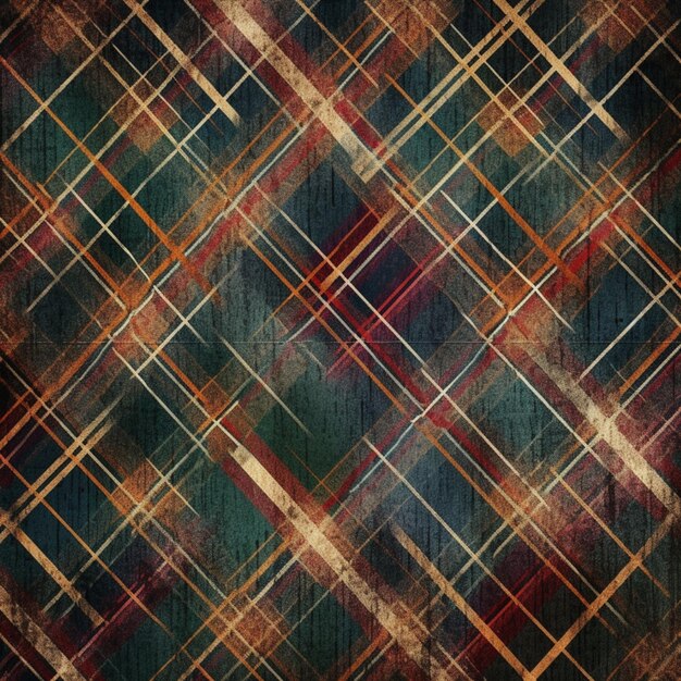 a close up of a plaid pattern on a wall generative ai