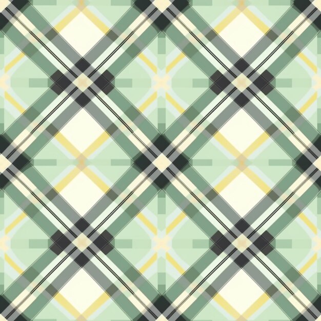 Photo a close up of a plaid pattern with a green background generative ai