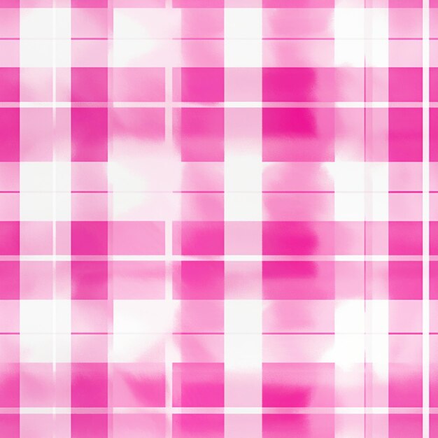 Photo a close up of a plaid pattern with a pink background generative ai