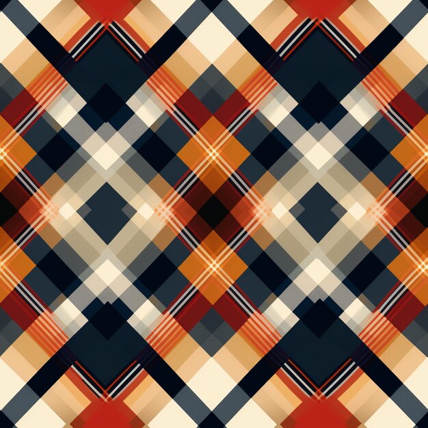 a close up of a plaid pattern with a red generative ai