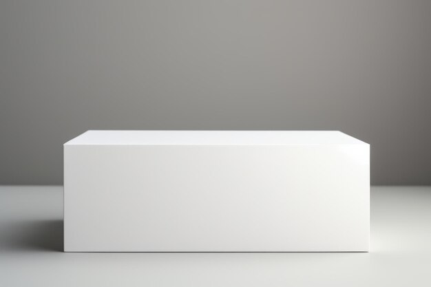 Close up of a plain white box mock up with a matte finish