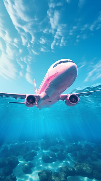 close up on a plane under water compassion concept