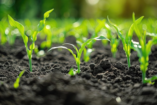 A close up of a plant growing in dirt