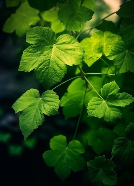 A close up of a plant with green leaves on it generative ai