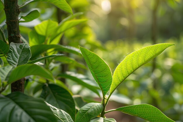 A close up of a plant with green leaves