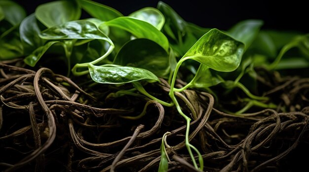 A close up of a plant with green leaves