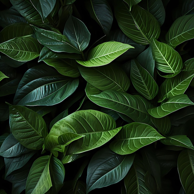 緑の葉を持つ植物の接写。