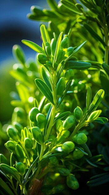 Photo a close up of a plant with green leaves