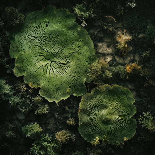 a close up of a plant with a pattern of a plant.