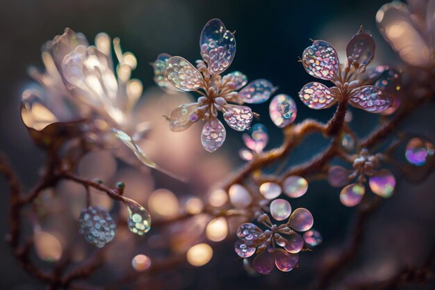 A close up of a plant with pink flowers