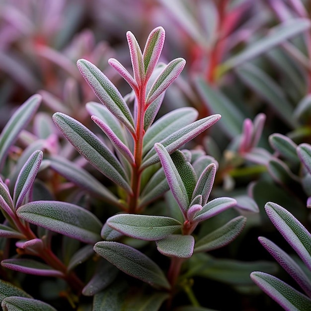 a close up of a plant with purple leaves.