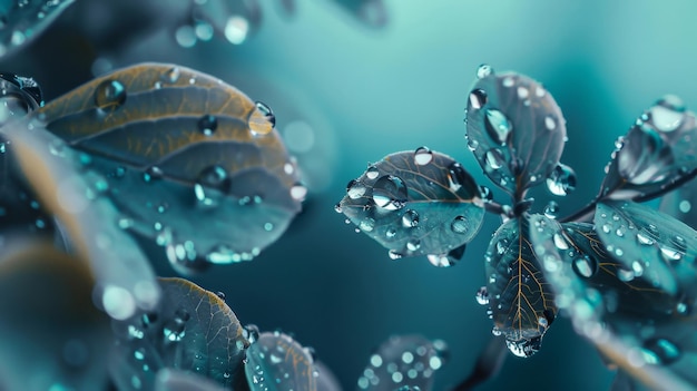 a close up of a plant with water droplets on it