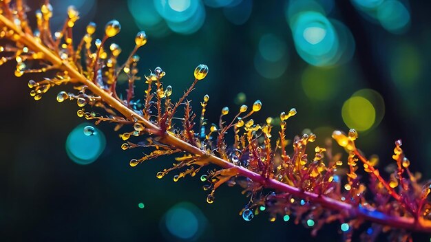 Photo a close up of a plant with water drops on it