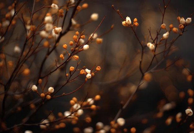 A close up of a plant with white and yellow flowers